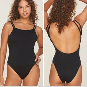 Andie Swim Black Low Back Rockaway One Piece Swimsuit NWT